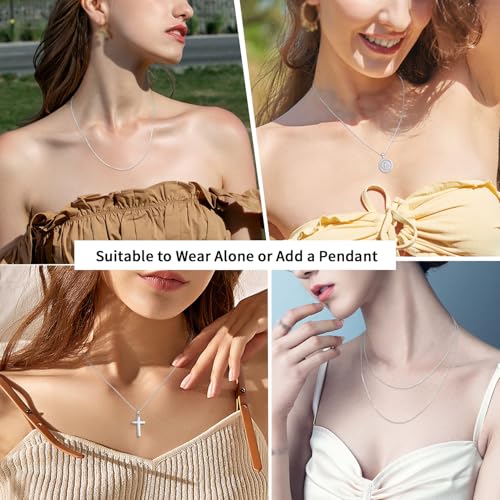 jewlpire 925 sterling silver chain necklace chain for women 11mm cable chains necklace upgraded spring-ring clasp - thin amp sturdy women39s chains necklaces 14 16 18 20 22 24 inch