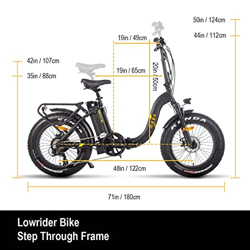 Gogoal Folding Electric Bike For Adults Ebike 750W 48V Fat Tire Pedal Assist Long Range Foldable Electric Bike 7-Speed Shifter 5 Mode Lcd Control Ul Certified #TOP6