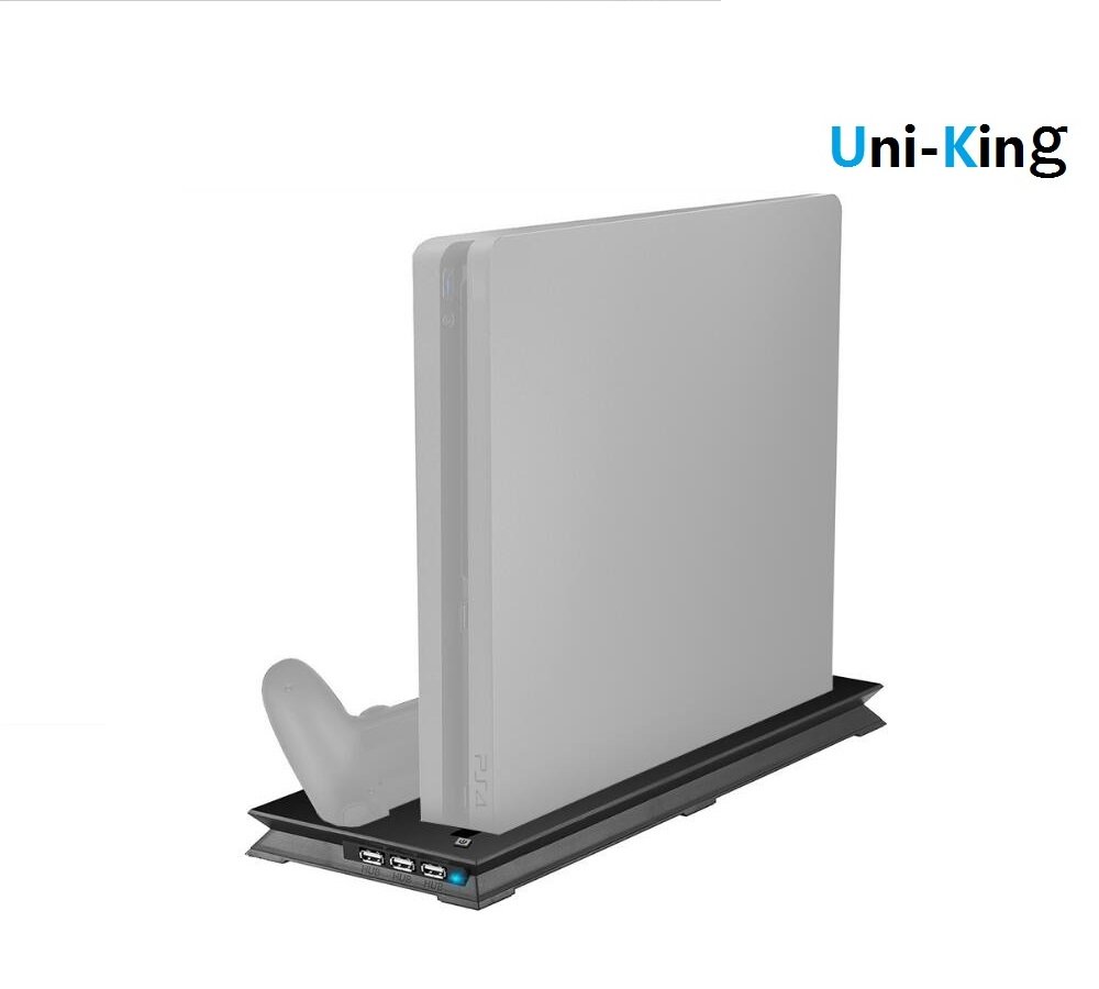 PS4 Slim Accessories Console Vertical Stand Cooling Fan Controllers Charging Dock
