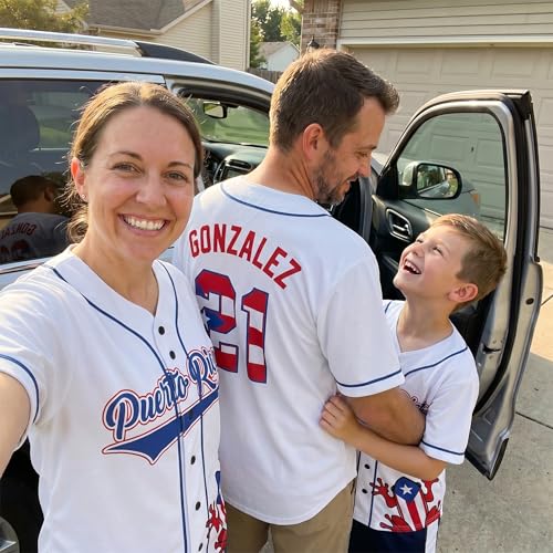 Custom Puerto Rico Baseball Jersey - Personalized Boricua Pride Shirt Name & Number - Men Women Softball Uniform Team Gifts miniatura 2