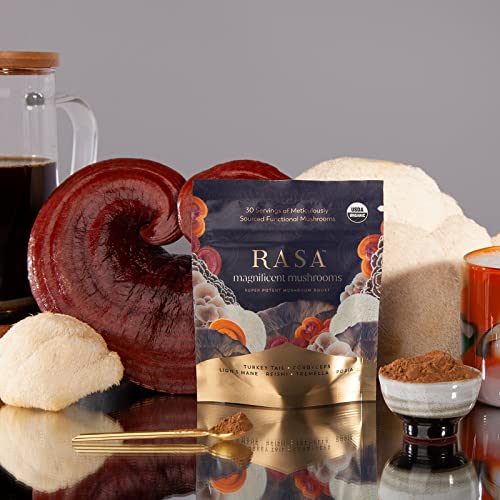 Rasa Magnificent Mushrooms – Organic Extra Potent Mushroom Extract Powder: Reishi, Turkey Tail, Cordyceps, Lion’s Mane, Tremella, and Poria for Immunity & Focus Support (1 oz. / 30 Servings) - Image 5