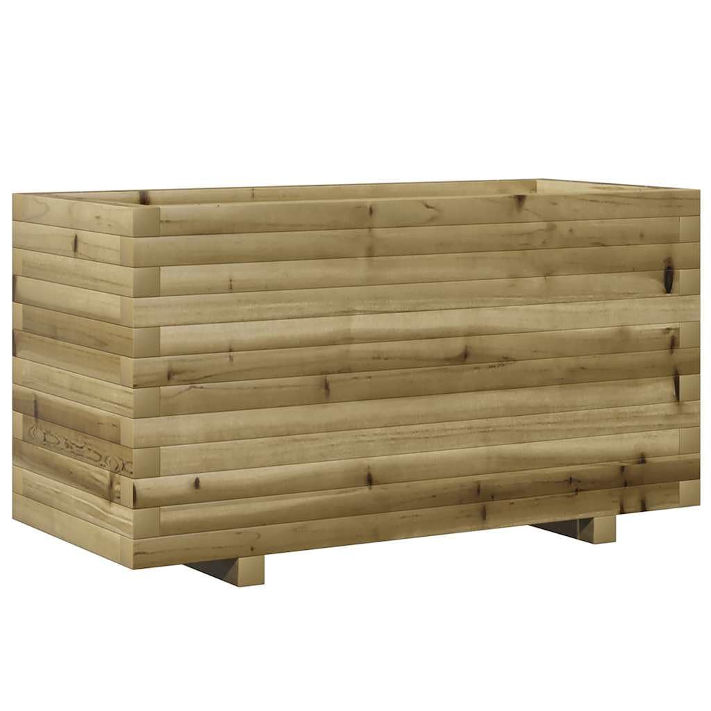 Drewniana donica na rośliny, 90 x 40 x 49,5 cm, impregnowana, do ogrodu, na balkon, do kwiatów, ziół i roślin pokojowych, z drenażem, samonawadniająca