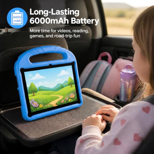 Image of Kids Tablet 10 inch,Android 15 Tablet with EVA Case(Blue)