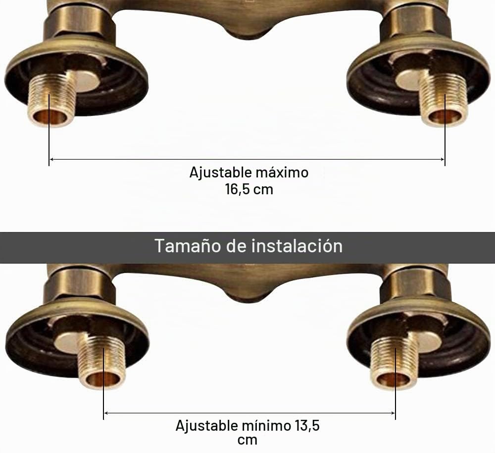 Grifo de cocina montado en la pared antiguo grifo mezclador retro bronce antiguo rotación 360 ° doble control ciruela cruz volante grifo cocina (antiguo)