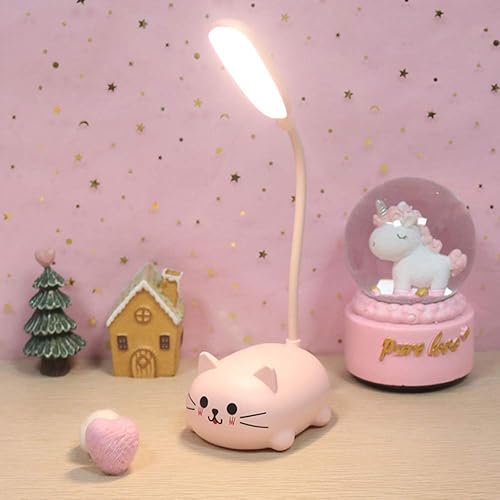 Miniatura 6 de Lámpara para niños, lámpara de escritorio LED para niños, bonita lámpara de gato kawaii, accesorios de escritorio flexible, cuello de cisne para el