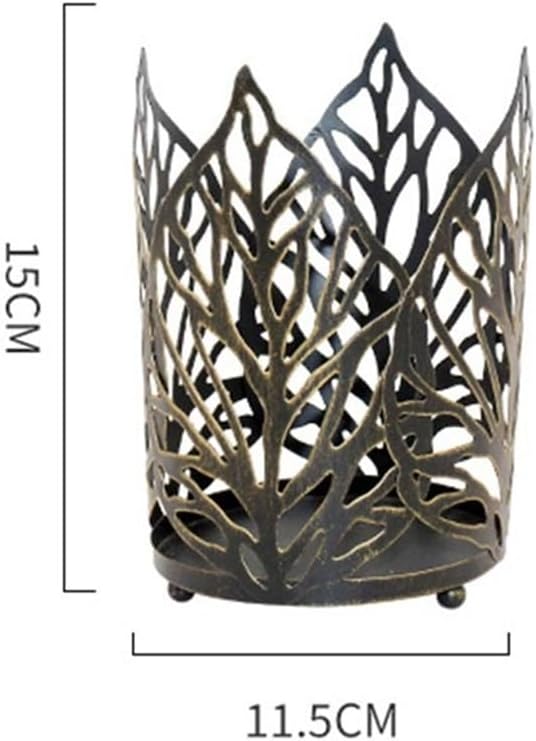 Iron Hollowed Out Leaves Candlestick Home Decoration