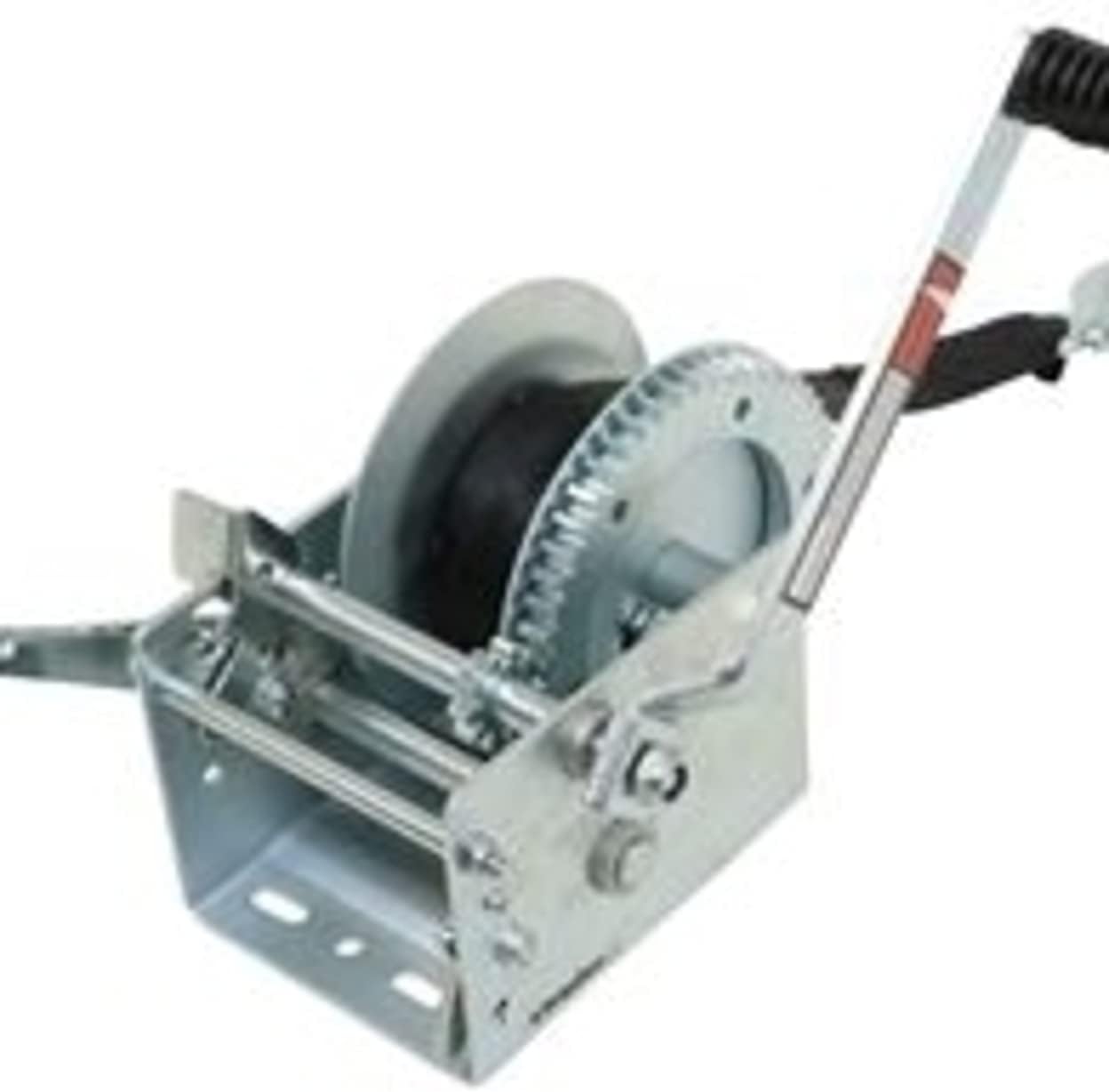 3200lb/1450kg Trailer Winch 2-Speed ONE Piece Solid Gear/Winch & Strap