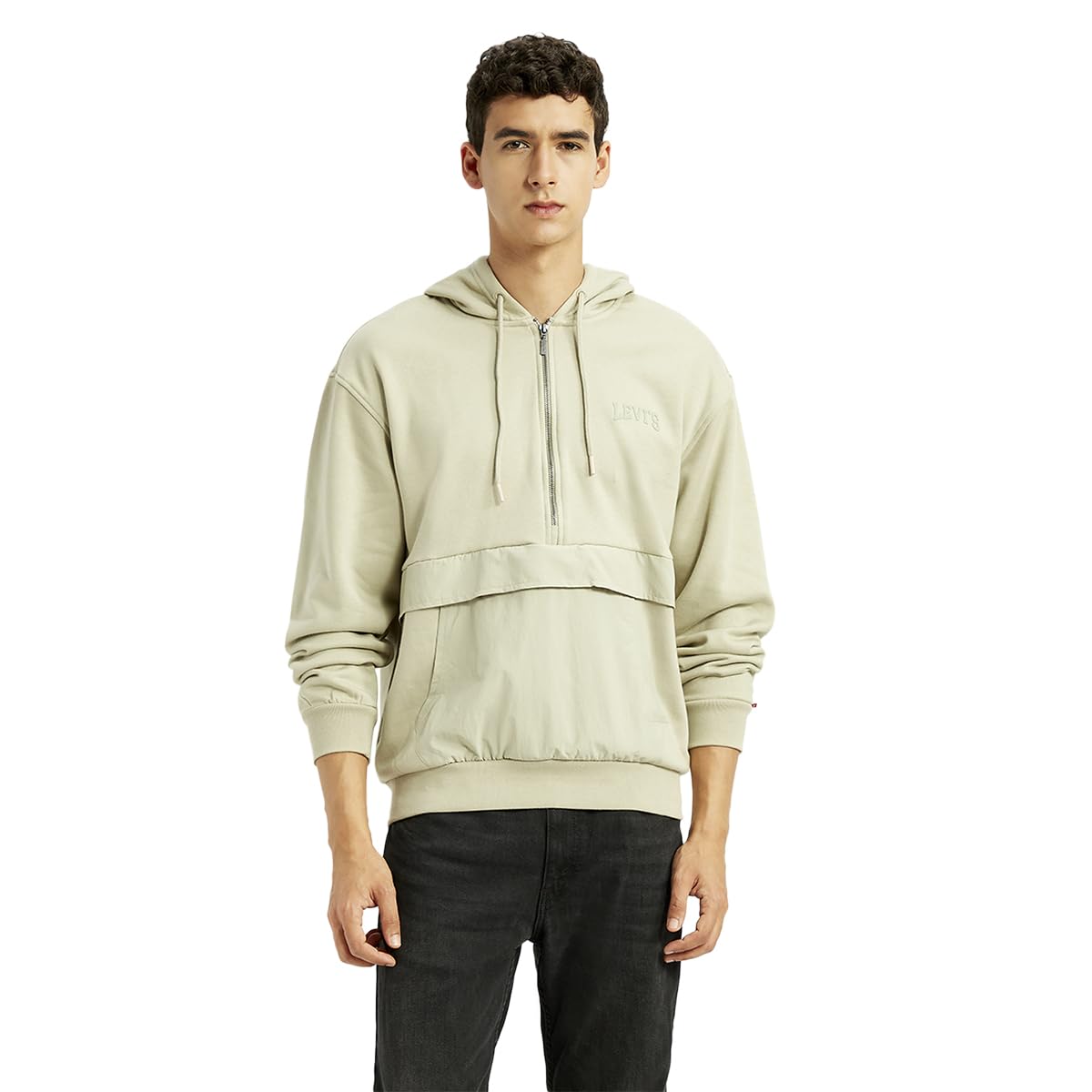 Men's Brand Logo Beige Hooded Sweatshirt-image-26