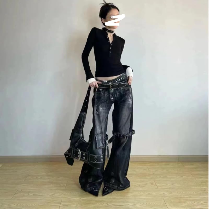 Emo Pants Emo Clothes Y2k Punk Pants Gothic Baggy Pants Goth Cargo Jeans Punk Goth Gothic Clothes3