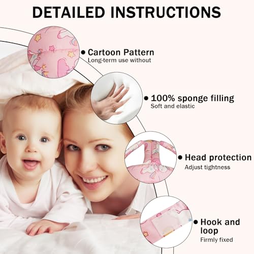 Image of Baby Head Protector Baby Helmet for Crawling Walking, No Bumps Safety Head Adjustable Protective Cap for Walking, Playing (Unicorn)