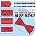 Onesimus Synthetic Rayon Mop Head Replacement, Chemical Resistant Heavy Duty Commercial Mops for Floor Cleaning and Finishing, 5 Inch Wide Headband, Medium Size 20 oz, 6 Pack Red