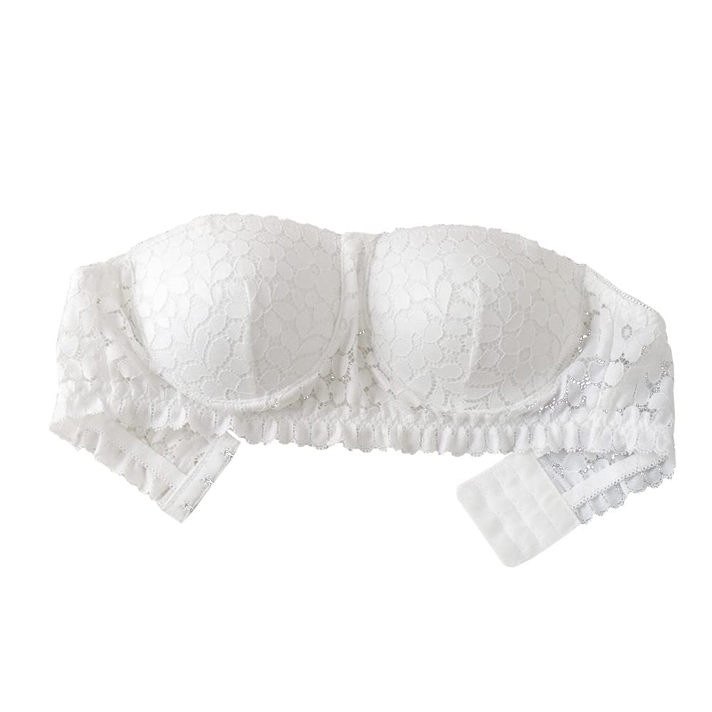 AzoneeBandeau Bra Seamless Wirefree Bralettes Padded Lace Tube Top Push Up Strapless Stretchy Comfortable Soft Breathable Everyday, 30