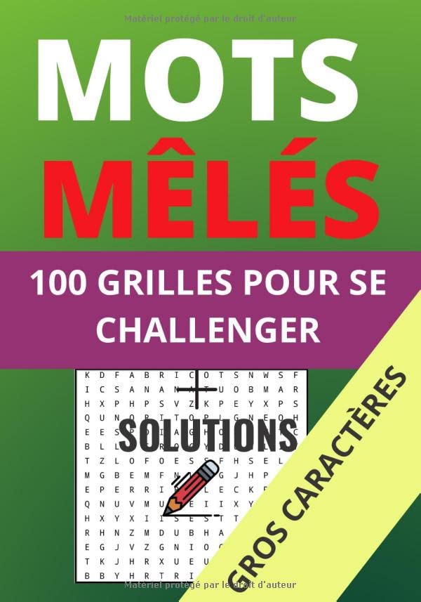 Mots Mêlés 100 Grilles Pour Se Challenger + Solutions Gros Caractères: ???? Livre De Réflexion Cahier De Poche Pour Enfants, Adolescents | Sur Le Thème ... De Transport, Etc.| 127 Pages 17,78 x 25,4 Cm