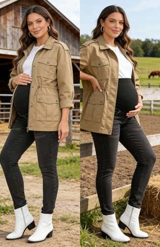 Image of PACBREEZE Women's Maternity Jeans Over Belly Skinny Stretchy Denim Pants Comfy Slim Pregnancy Pants