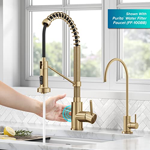 KRAUS Brushed Brass 18 in Touchless Pull Down Kitchen Faucet KSF-1610BB - image 2