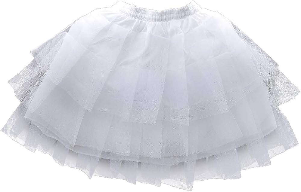 LULUSILK Girl’s Hoopless Petticoat Crinoline with 3 Layers, Type 2