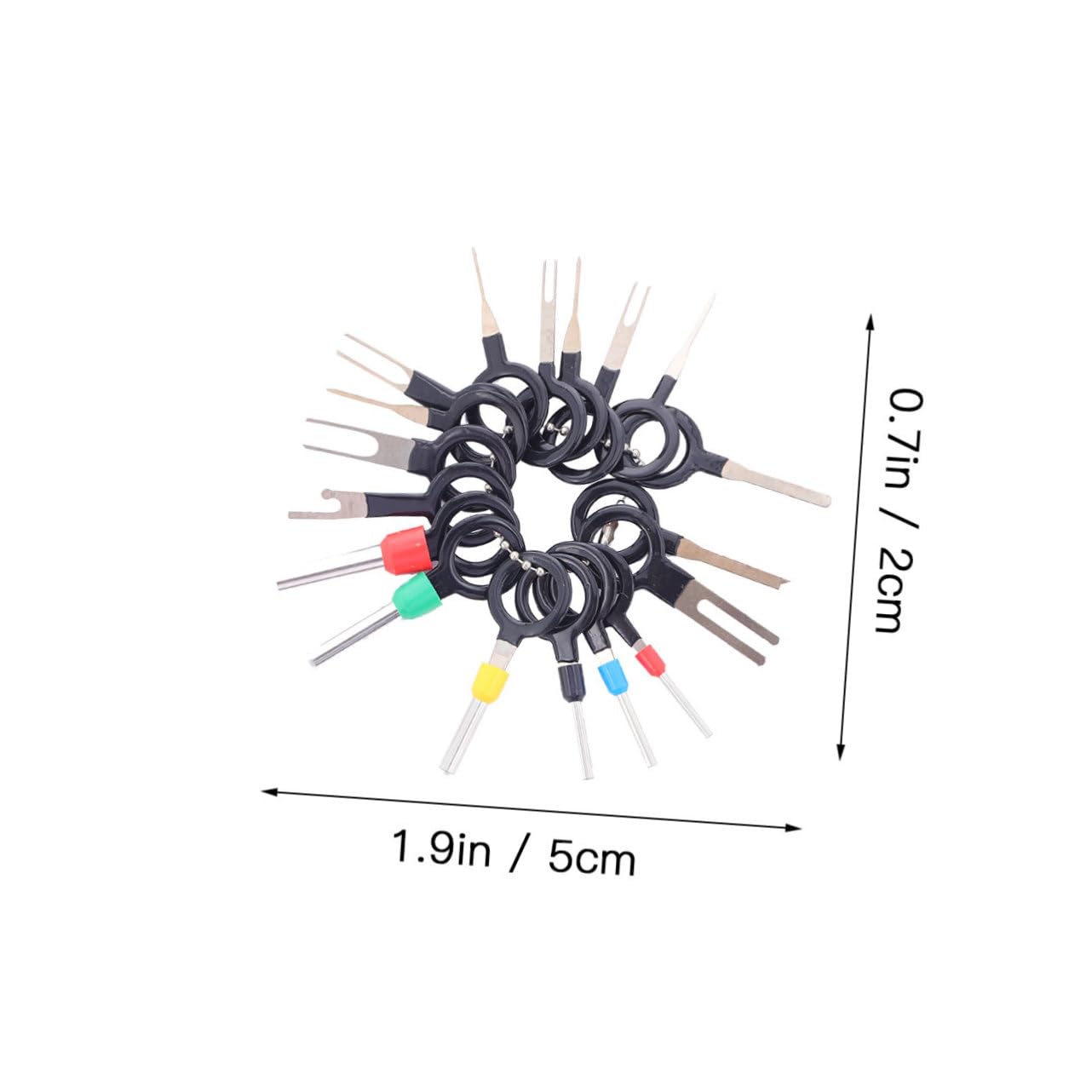 Cabilock 1 Set Automotive Terminal Removal Tool Connector Pin Release Extractor for Effortless Wire Harness Disassembly Durable Design with Ring Handle for Motorcycles