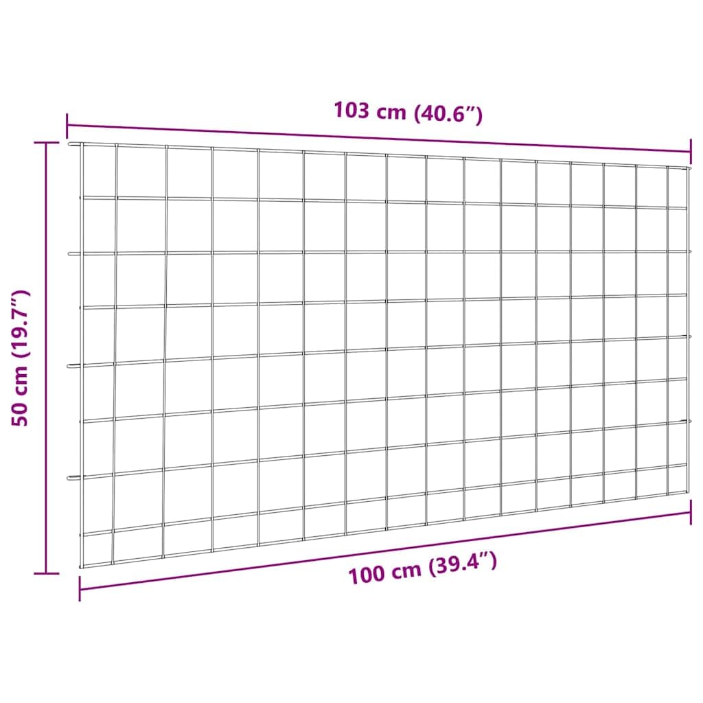 Set di 5 recinzioni per stagno, verde, 100 x 50 cm, in acciaio resistente alle intemperie, design moderno, durevole e stabile, per giardino, terrazza e balcone, per una bella delimitazione