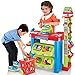BAKAJI Supermercato Giocattolo per Bambini Supermarket con Registratore Cassa Scanner Luci e Suoni Carrello Spesa e 70pz Accessori Gioco Soldi Cibi e Scatolati Dimensione 80 x 60 x 38 cm