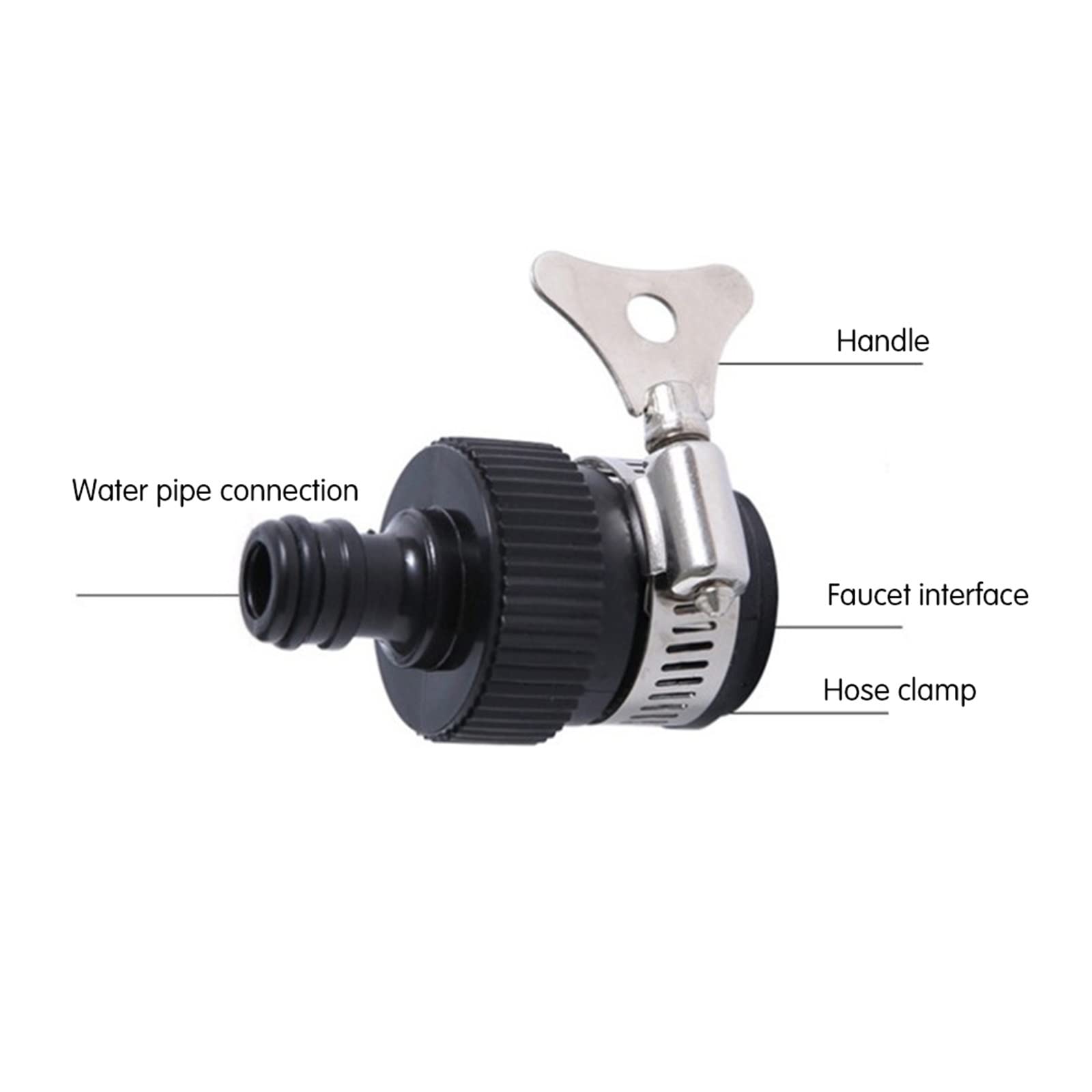 Conector rápido para tubería de riego de jardín Tap Fit 1/2 ABS Conector de tubería de agua Kits de conector de manguera rápida de jardín Juego de extensor de adaptador de junta de grifo para tubo de