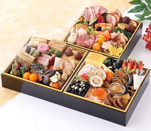 京都 祇おん 江口 監修 和洋 おせち料理 2026 輝 三段重 51品 盛り付け済み 冷蔵おせち 和風 洋風 3人前〜4人前 お届け日:12月31日 美食サークル