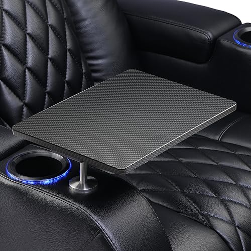 Weilianda Home Theater Seating Series Swivel Tray Table Carbon Fiber Pattern Weilianda Home Theater Seating Series Swivel Tray Table Carbon Fiber Pattern