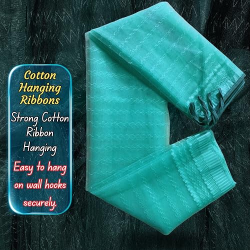 Image of Mosquito Net for King Size Bed & Double Bed, 6x7 Ft (Wall /Hook Hanging) Premium Poly-Cotton Blend Fabric Foldable Machhardani (Light Sea Green)