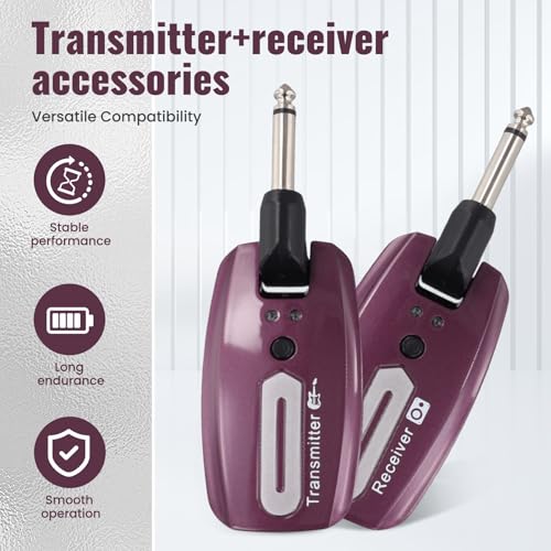 Sistema inalámbrico de guitarra USB recargable transmisor y receptor inalámbrico para guitarra eléctrica, sistema inalámbrico para guitarra, C miniatura 6
