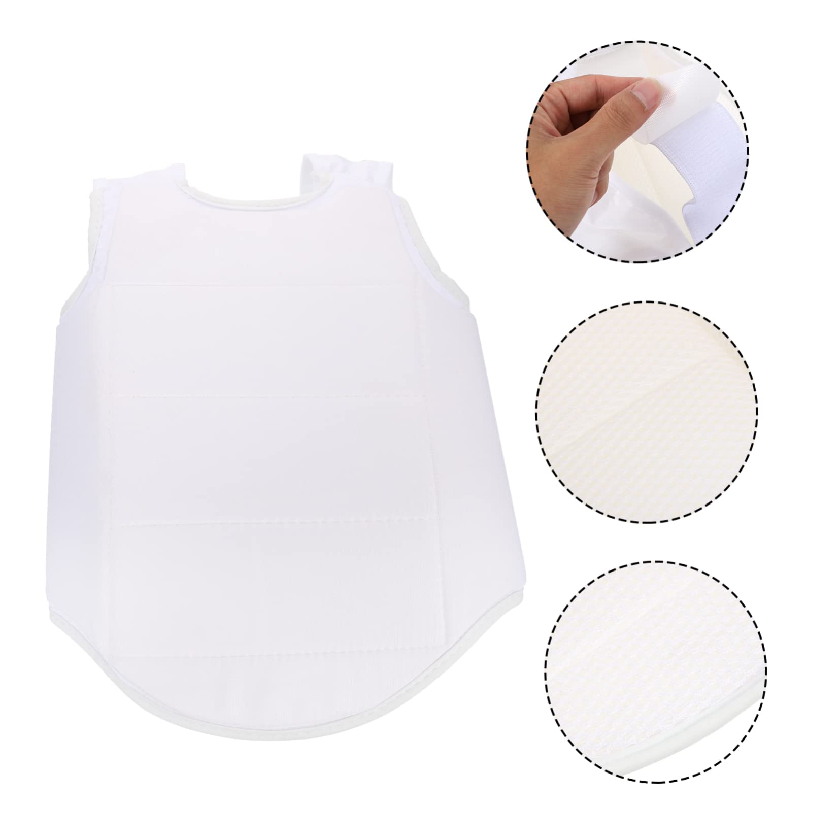 INOOMP Plastron De Boxe Perforation Boxe pour Enfants Boxing De Garde Coffre pour Enfants Protecteur Arts Martiaux Karaté Coup Taekwondo Blanche Polyester
