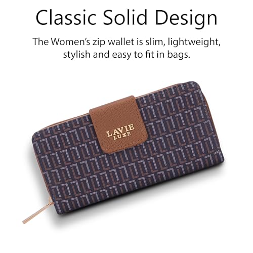 Image of Lavie Luxe Women's Mono Mia25 Bifold Zip Wallet |Gift For Ladies