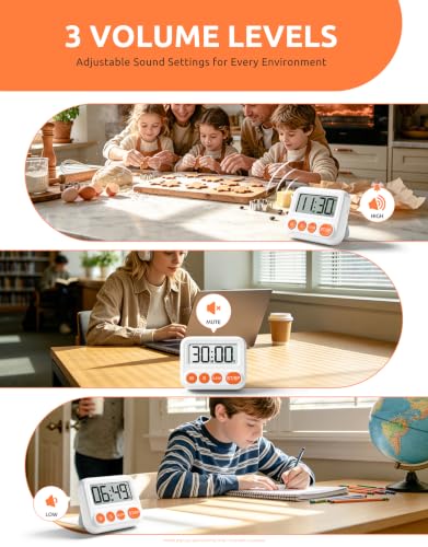 2 Pack Digital Timer for Classroom & Kitchen, Large LCD Countdown Timer - Image 4