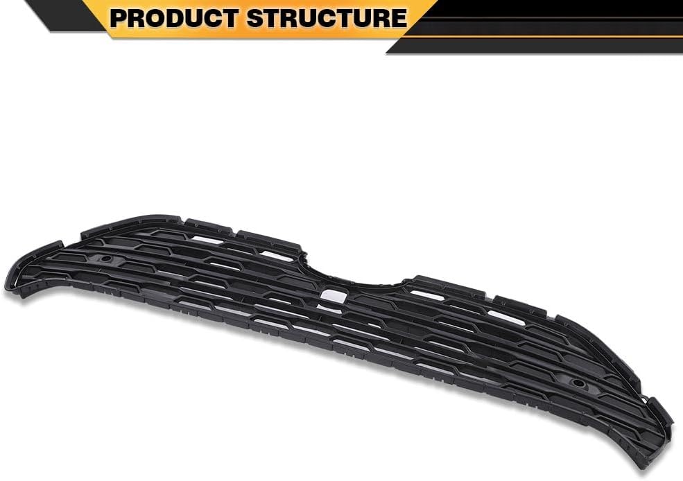 Front Center Bumper Grille Black with Radar Holes Compatible with Toyota RAV4 2019-2022 TO1200439, 531120R130