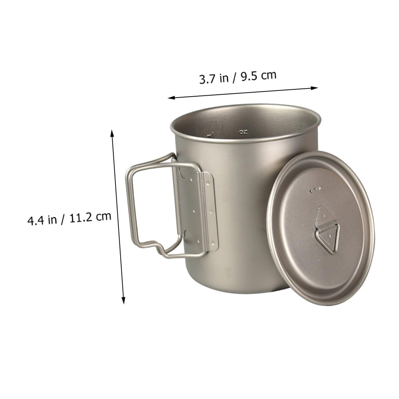 VANZACK Faltbarer Titanium Trinkbecher mit Klappbarem Griff Leichter Outdoor Camping Becher für Wandern Vielseitiger Wasserbecher und Kaffeetasse für Reisen und Festivals