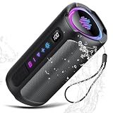 aowoka Altoparlante Bluetooth, altoparlante portatile wireless Bluetooth 5.4, suono stereo da 20 W, bassi profondi, display a LED, tempo di riproduzione 20 ore, impermeabile IPX7, accoppiamento TWS