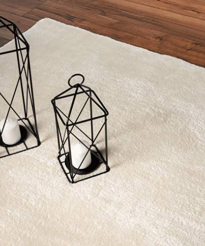the carpet Relax Moderner Flauschiger Kurzflor Teppich, Anti-Rutsch Unterseite, Waschbar bis 30 Grad, Super Soft, Felloptik, Beige, 120 x 120 cm Rund