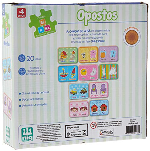 Jogo Opostos Madeira Be a Bá, Nig Brinquedos 3 Jogo Opostos Madeira Be a Bá, Nig Brinquedos - Imagem 3