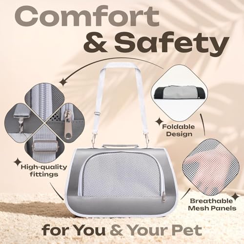Image of Cat Backpack Carrier Expandable Pet Carrier Backpack for Small Medium Cats Fit Up to 18 Lbs, Foldable Puppy Backpack Carrier for Travel, Hiking (Light Grey new, 20Lx27Hx38W)