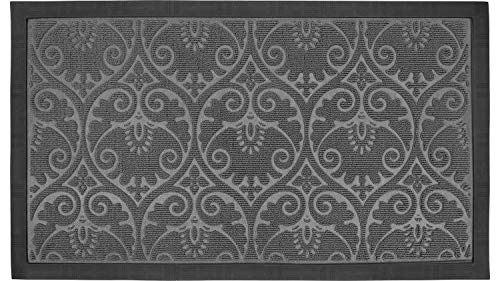 Fasmov Indoor Outdoor Waterproof Floor Mats Shoe Scraper Doormat 17” x 30”, Gray