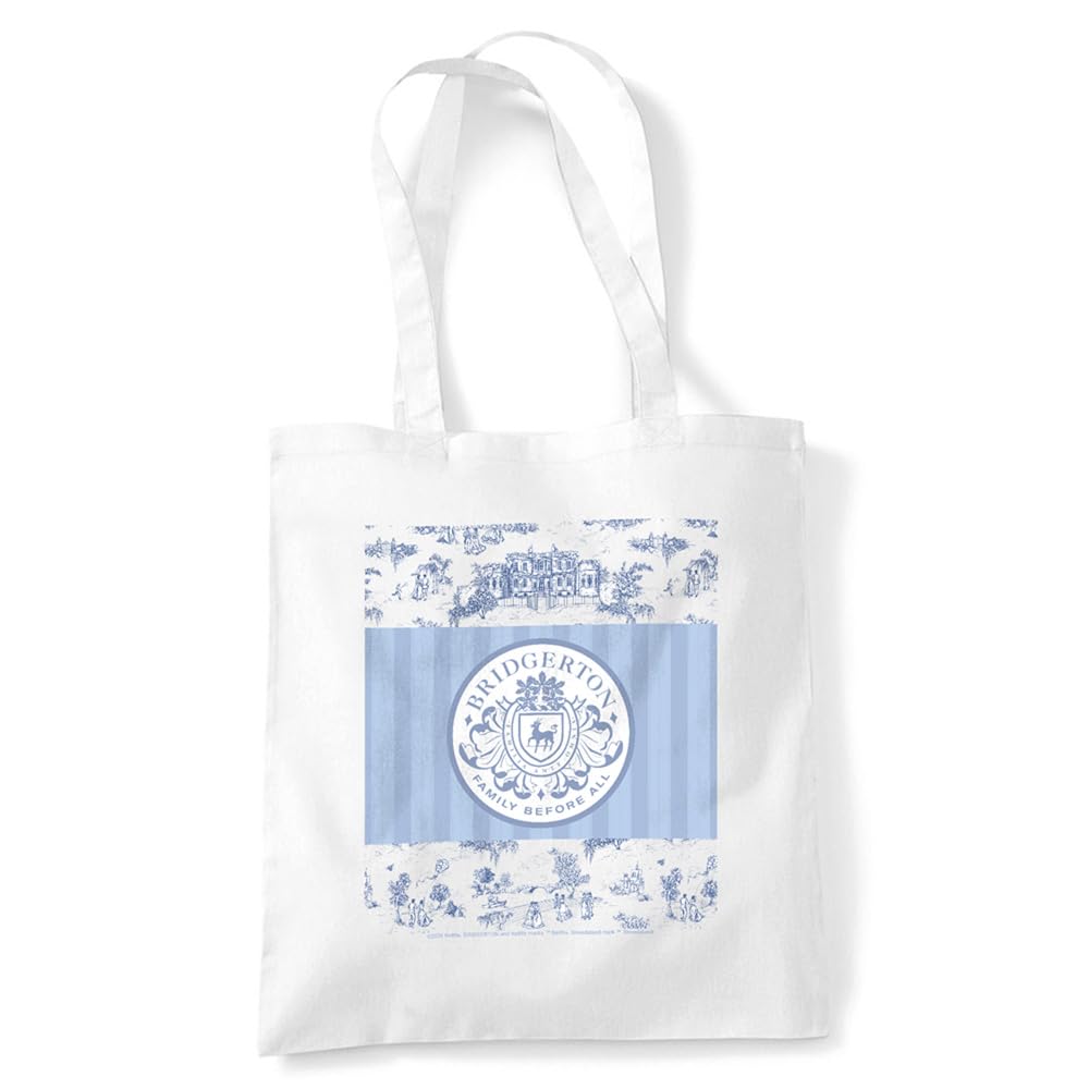Bridgerton Around The Ton Grocery Travel Reusable Tote Bag, White