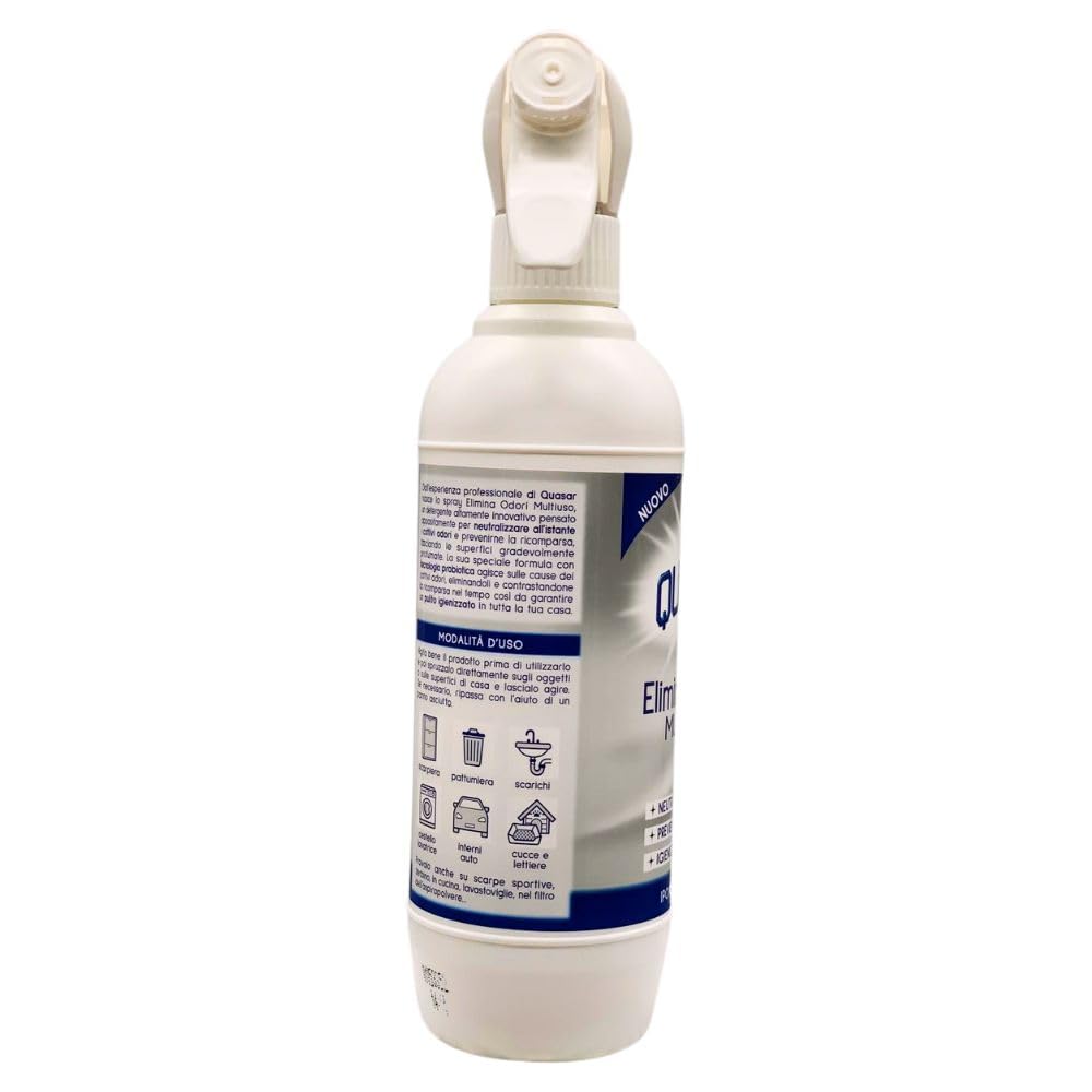 Elima Odori Multiuso, Neutralizza, Previene e Igienizza le Superfici, Ipoallergenico, Confezione da 500ml (4 Unità)
