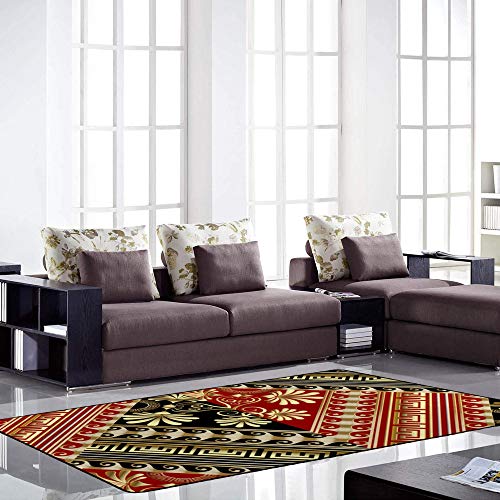Tapis facile à nettoyer motifs losanges dorés Ruchen tapis durable