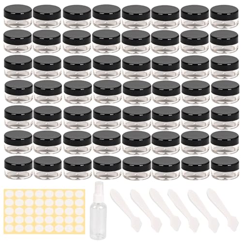 70 unidades de botes de 5 ml, botes con tapa, botes para bálsamo labial, botes pequeños para bálsamo labial, mini botes de crema vacíos, botes de crema para ungüentos y cosméticos