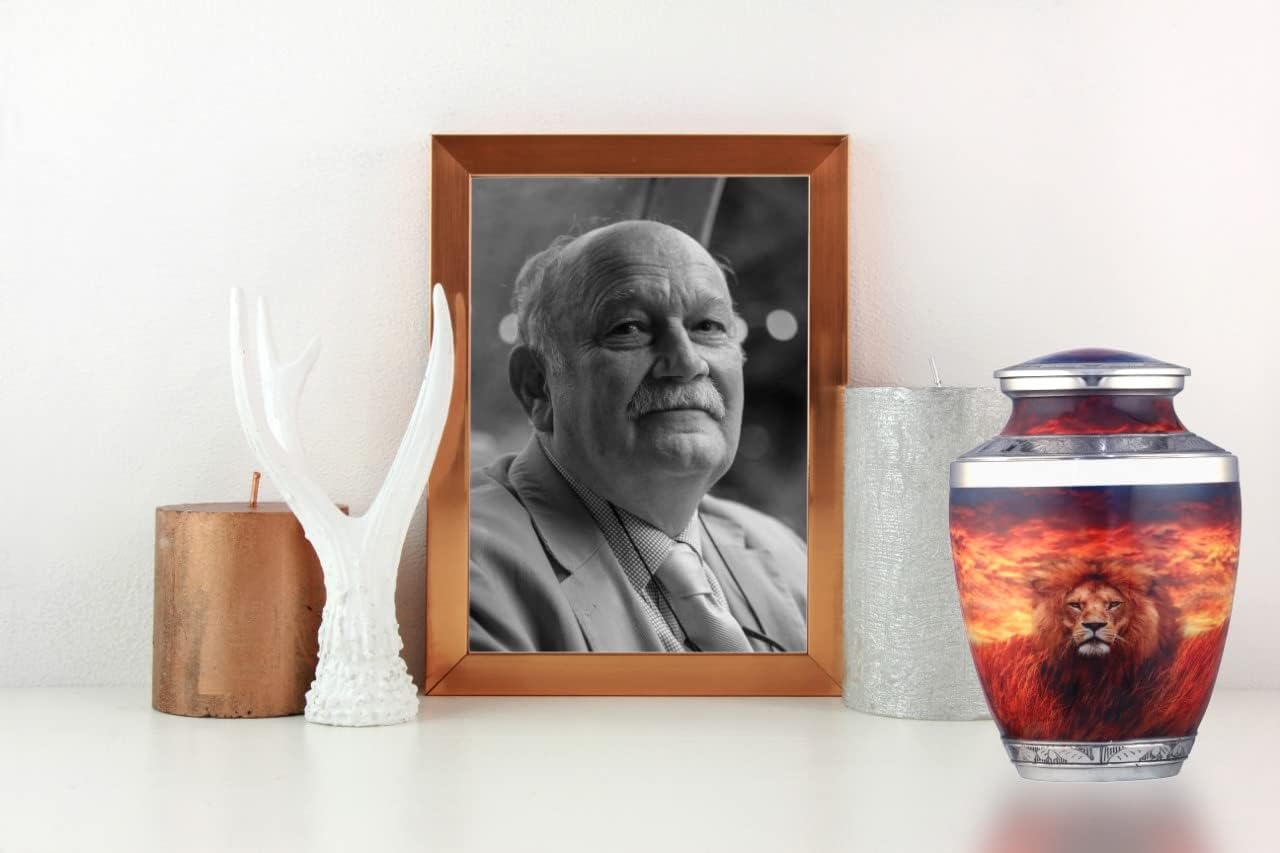 BOLD & DIVINE Lion Cremation Urns for Human - Decorative Human Ashes Female & Male, for Ashes Adult Female, Funeral Urns - Lion, Large - Image 6