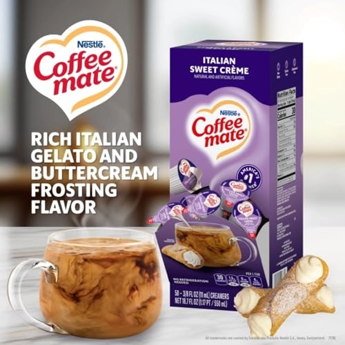 Coffee-mate 84652 Liquid Coffee Creamer, Italian Sweet Creme, 0.375 oz Cups (Box of 50) - image 3