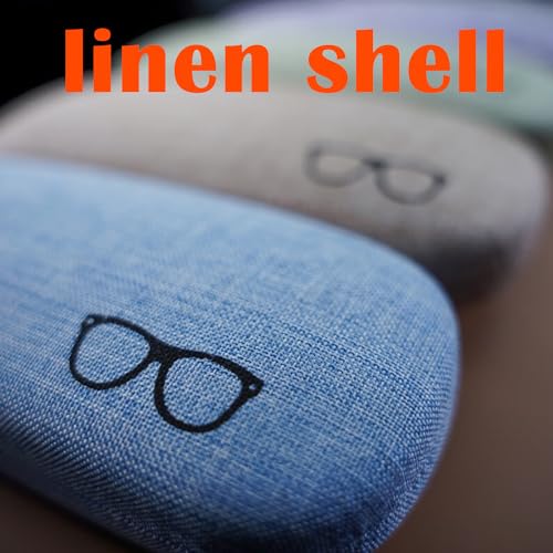 Image of ABAJI Eyeglasses Case Kids Students Reading Glasses Organizer Hard Shell Lint Lining Snap Close Men Women Boys Girls