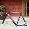 700C Fixed Gear Bike Frameset C Brake 100/120mm QR Bike Frame 53CM 55CM 57CM Aluminum Alloy Racing Track Bike Frame with Carbon Fork