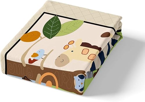 Miniatura 5 de Funda de edredón de animales del zoológico de dibujos animados para niños pequeños, lindo león, mono, elefante, juego de ropa de cama para