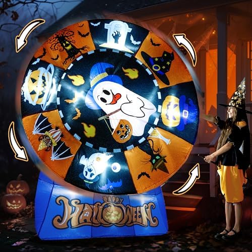 Amazon.com: Halloween Inflatables 6FT Rotatable Fortune Wheel of ...