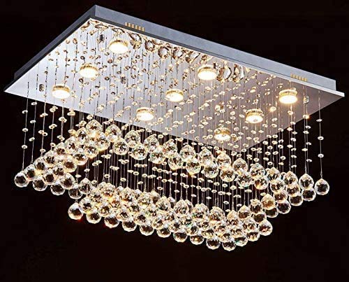 K9 10 * 22 inch Chandeliers LED Celining Pendant Light Square Shape Fixture for Hall, Bedroom, Living Room, Temple, Dining Area UDS1-image-5