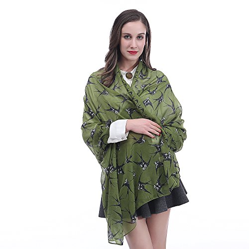 Swallow Bird Print Women's Scarf Shawl Wrap Lightweight4